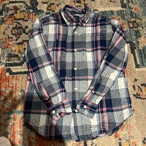 GAP Kids Plaid, Size XL (12) Button-Down (Blues, pink, white)